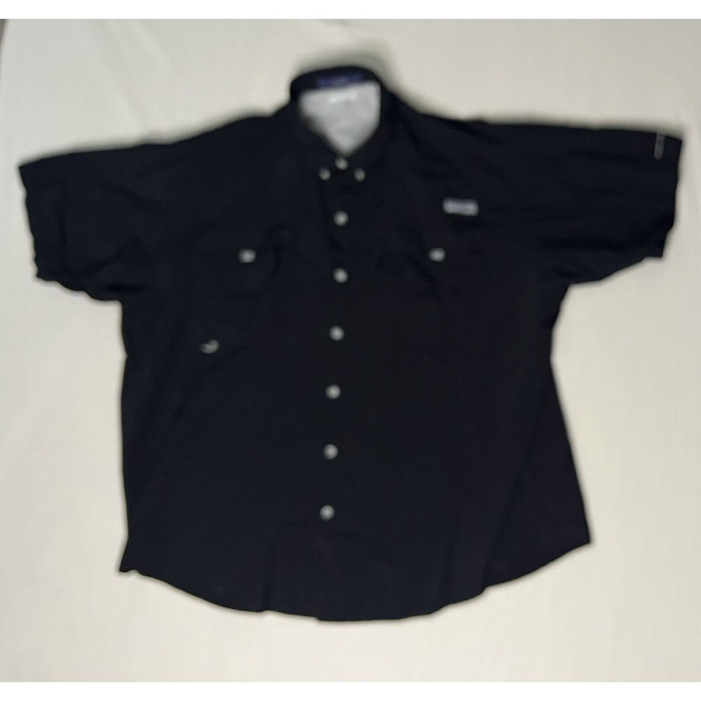 Columbia PFG Bahama Shirt Men's Size 3X Black Short Sleeve Button Up Vented